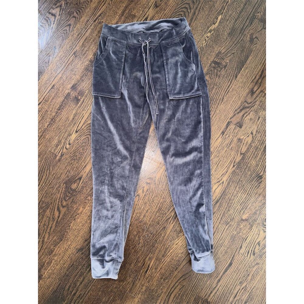 House Of‎ Harlow 1960 Gray Velvet Jogger Lounge Pants Women’s Size XS